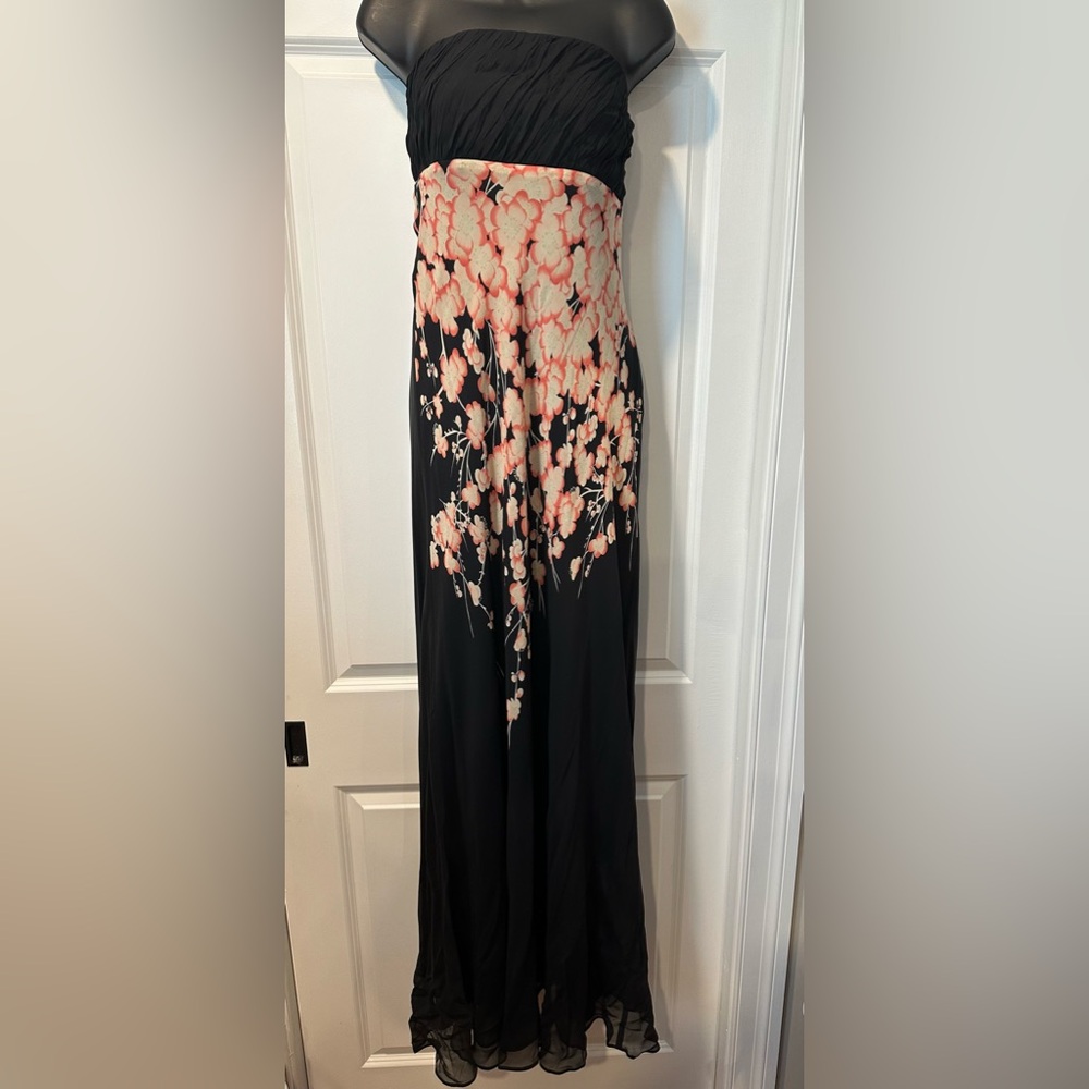 Elegant Strapless Floral Maxi Dress - 56” Length - Picture 2 of 9